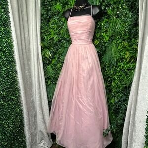 Vintage Alex Evenings Dress‎ 10 Pink Formal Tulle Overlay Whimsical Elegant 3015